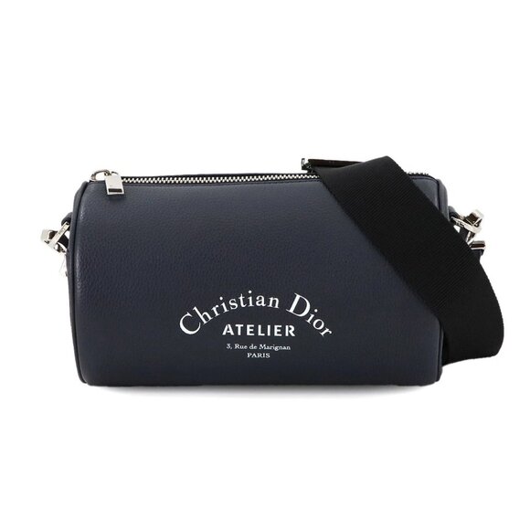 Christian Dior Atelier Roller Shoulder Bag Leather Navy 1ATPO061 90277307 - Picture 1 of 10